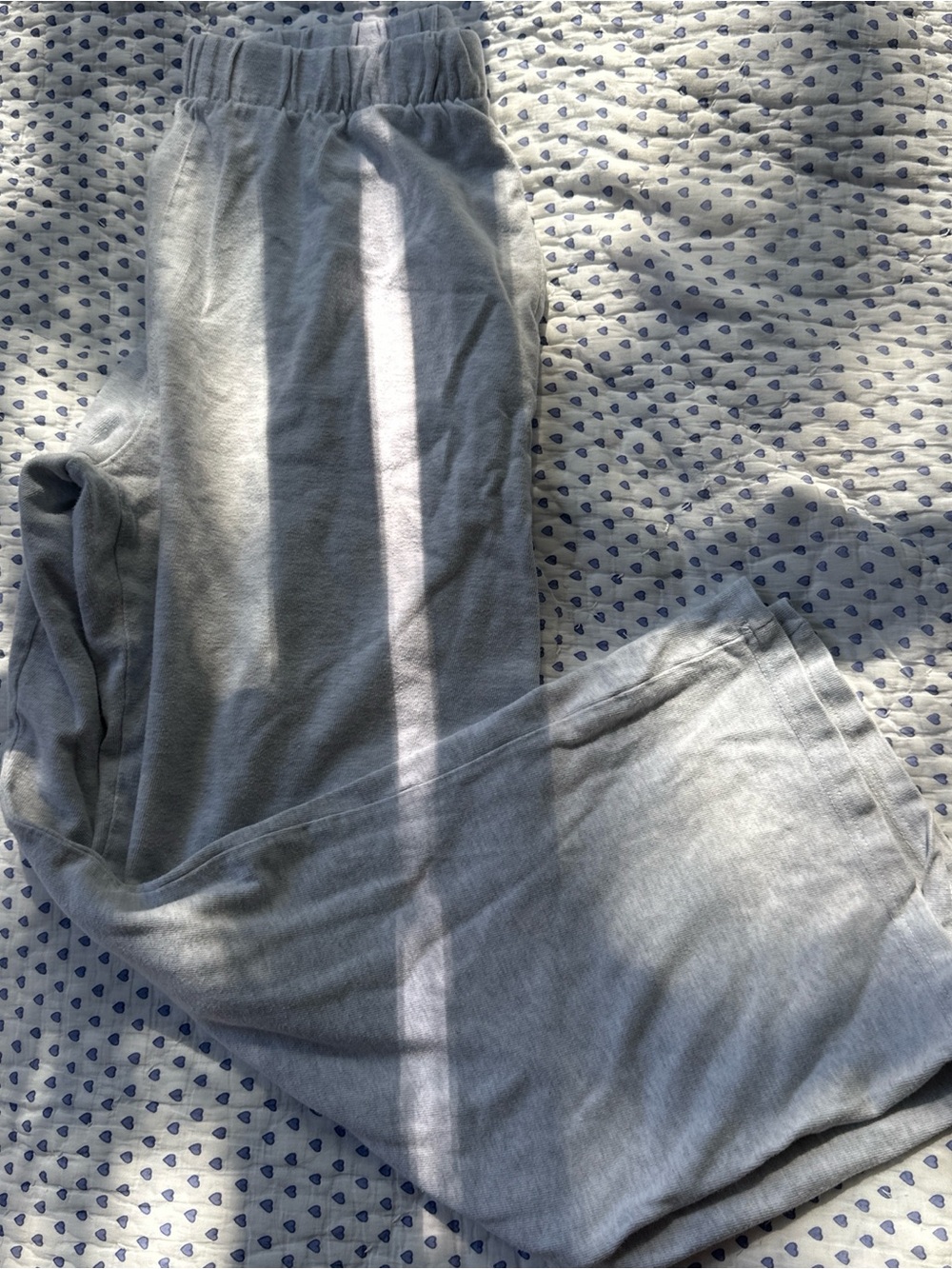 Brandy Melville Light Gray wide leg Elastic Waist Lounge Pants